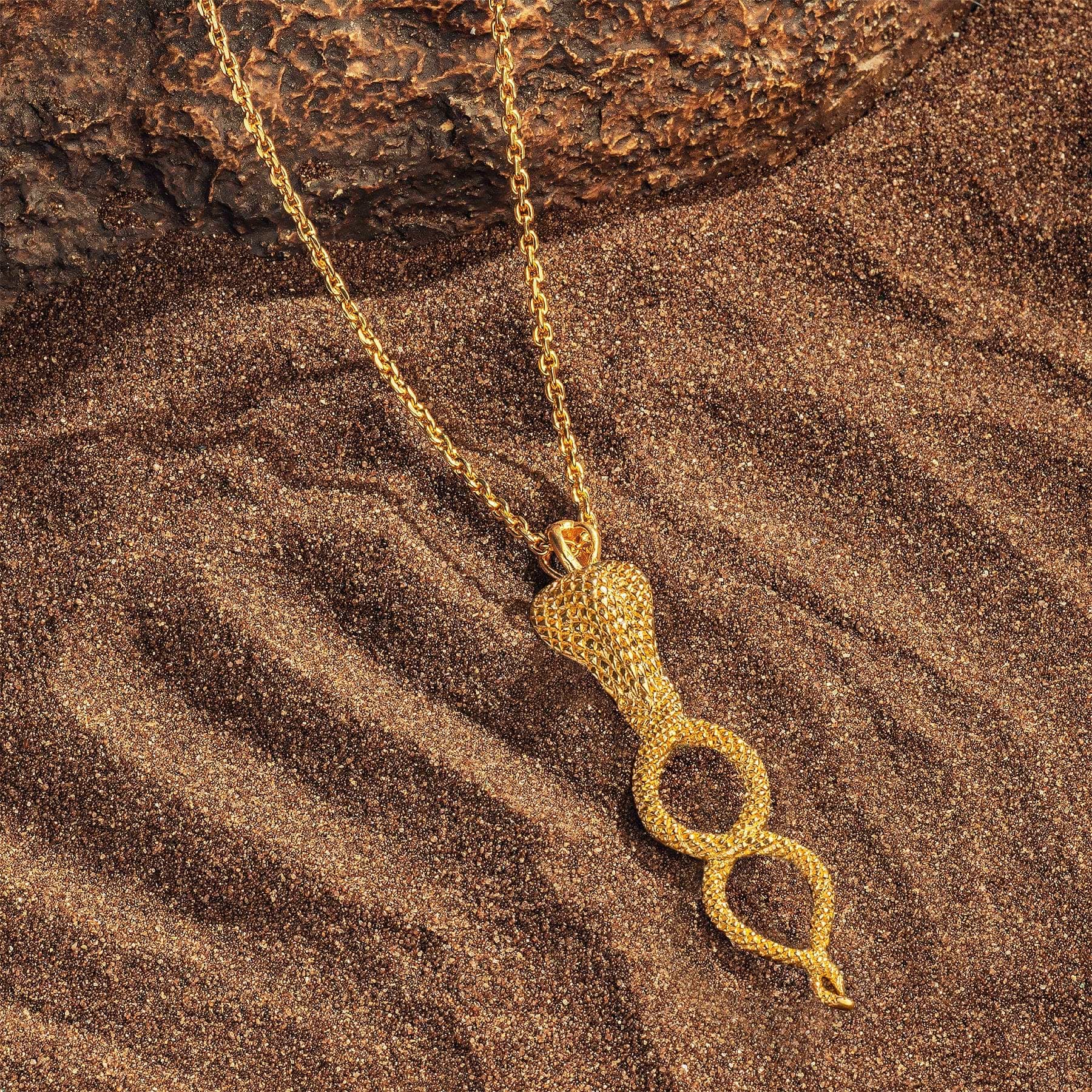 Karma and Luck  Necklaces - Mens  -  Empowering Protection - Cobra Infinity Onyx Pendant Necklace