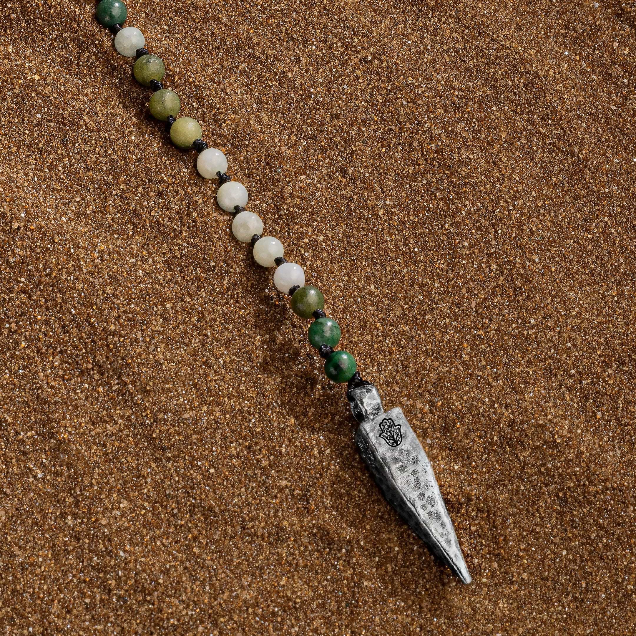 Karma and Luck  Necklaces - Mens  -  Growth Garden - Triple Jade Pointer Necklace