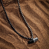 Karma and Luck  Necklaces - Mens  -  Stabilizing Energy - Hematite Onyx Evil Eye Pointer Necklace