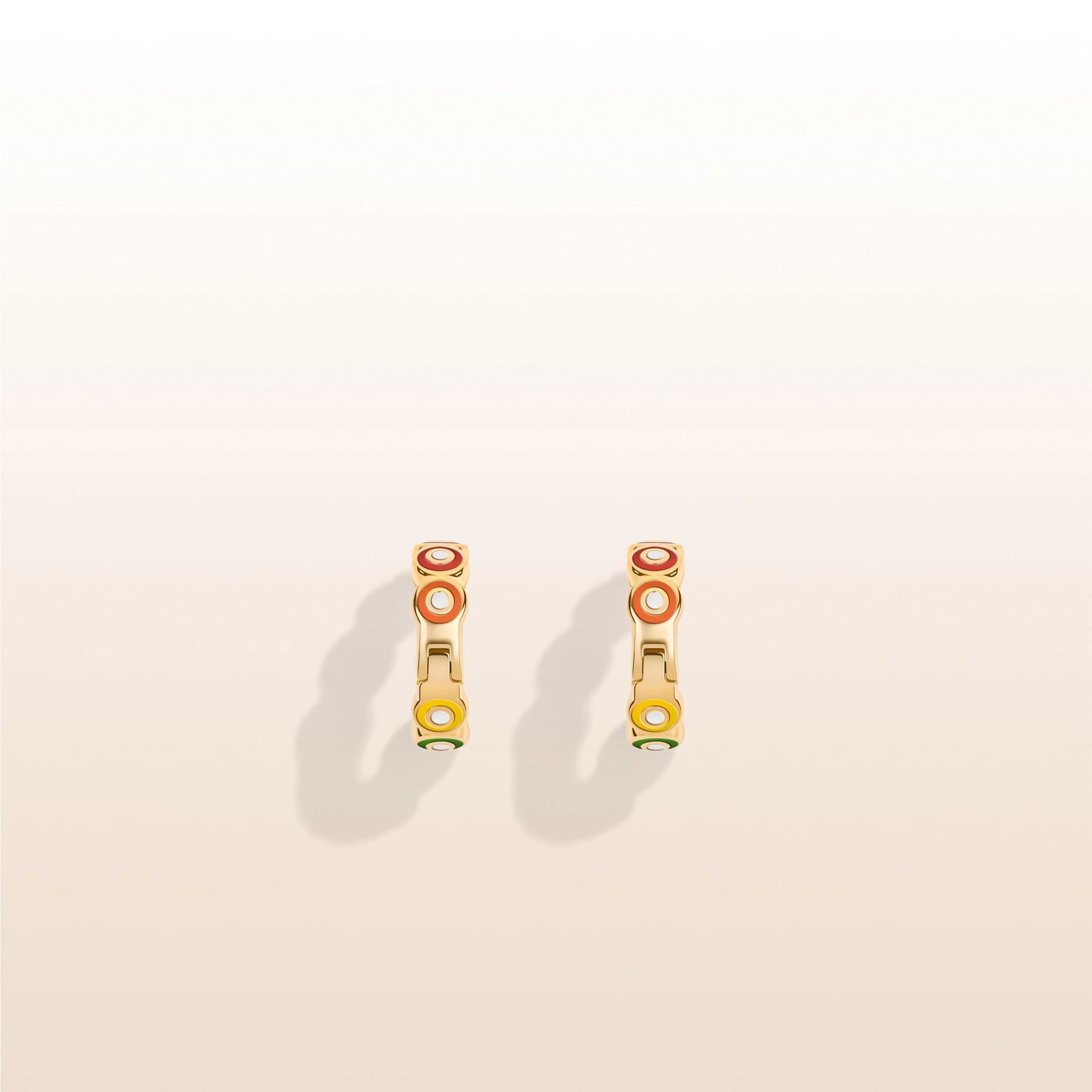 Picture of Aligned in Balance - Multicolor Enamel Chakra Hoop Earrings