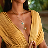 Karma and Luck  Necklaces - Womens  -  Vibrationally High - Gold Citrine Evil Eye Double Pointer Necklace