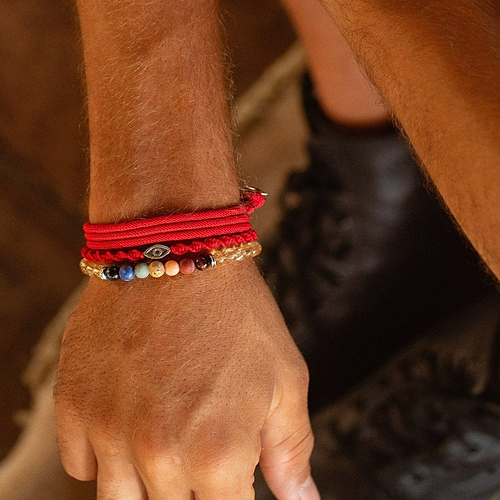 Karma and Luck  Bracelets - Red Mens  -  Sacred Protection - Red String Evil Eye Charm Bracelet