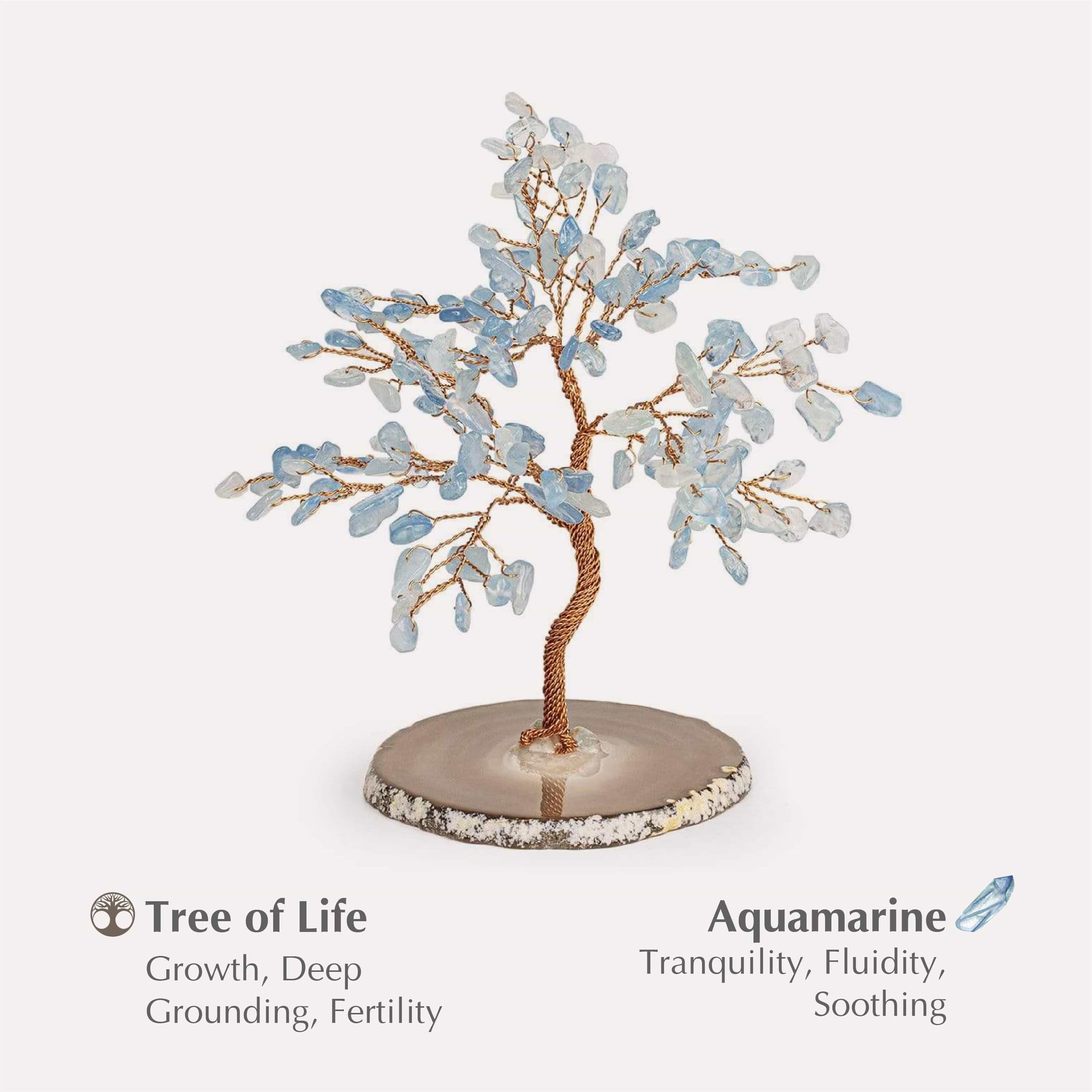 Karma and Luck  Tree of life  -  Relaxing Lullaby Feng Shui Aquamarine Stone Tree