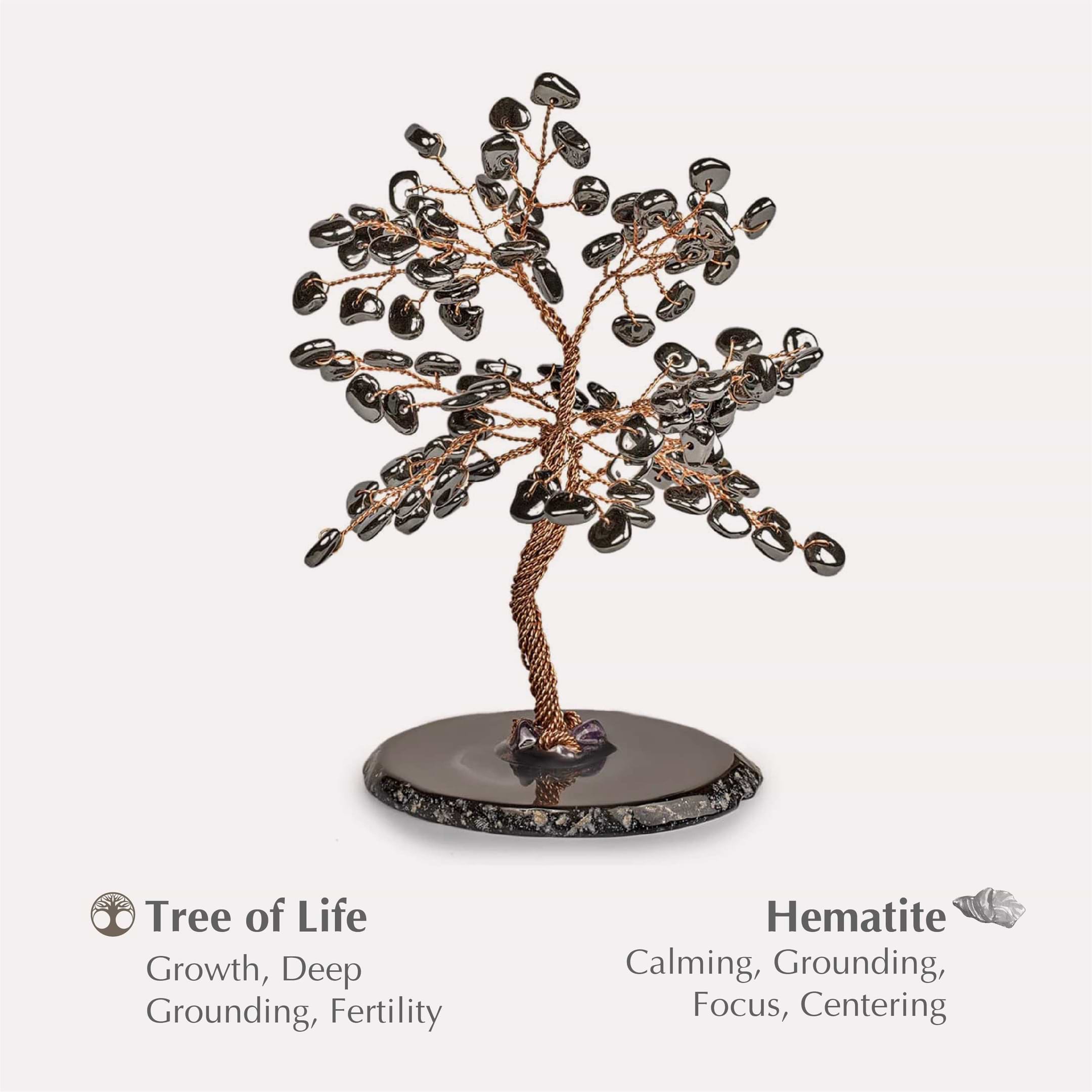 Karma and Luck  Tree of life  -  Thought Stabilizer Hematite Feng Shui Tree