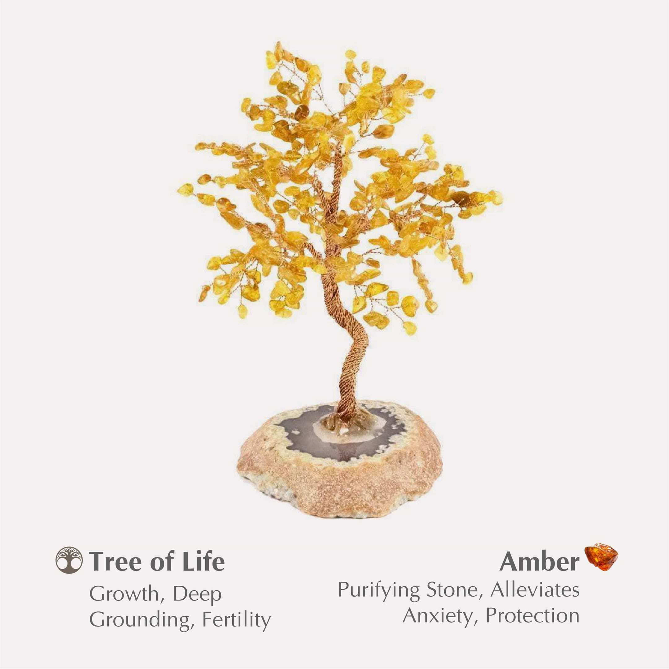 Karma and Luck  Tree of life  -  Protection Amber Feng Shui Tree
