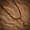 Karma and Luck  Necklaces - Mens  -  Renewed Courage - Tiger's Eye Coconut Shell Agarwood Mala