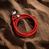Karma and Luck  Bracelets - Mens  -  Rodium Plated Brass Enamel Navy Evil Eye 3x Red Wrap Bracelet SZ M