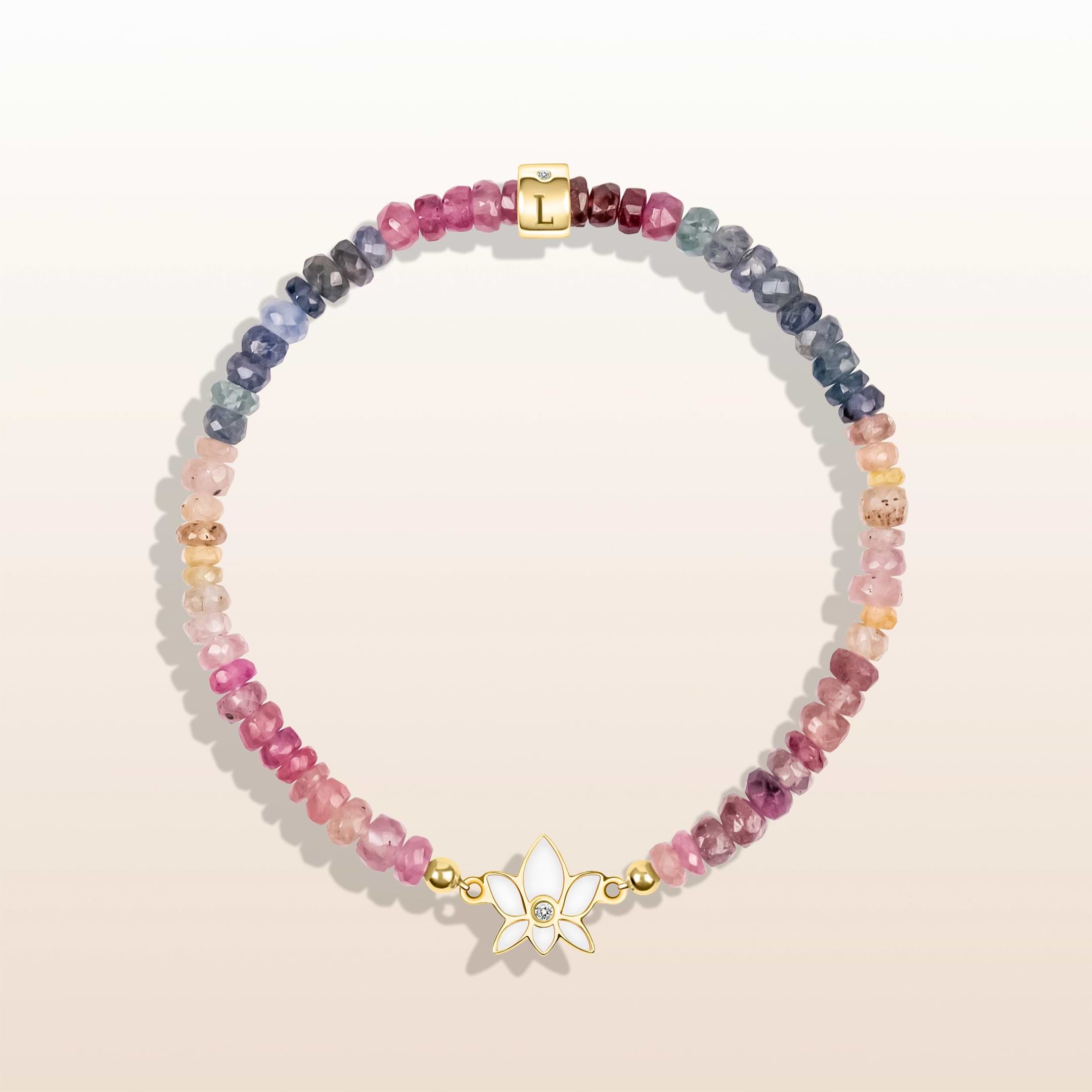 Divine Faithfulness - Lotus Diamond Sapphire Mix Bracelet