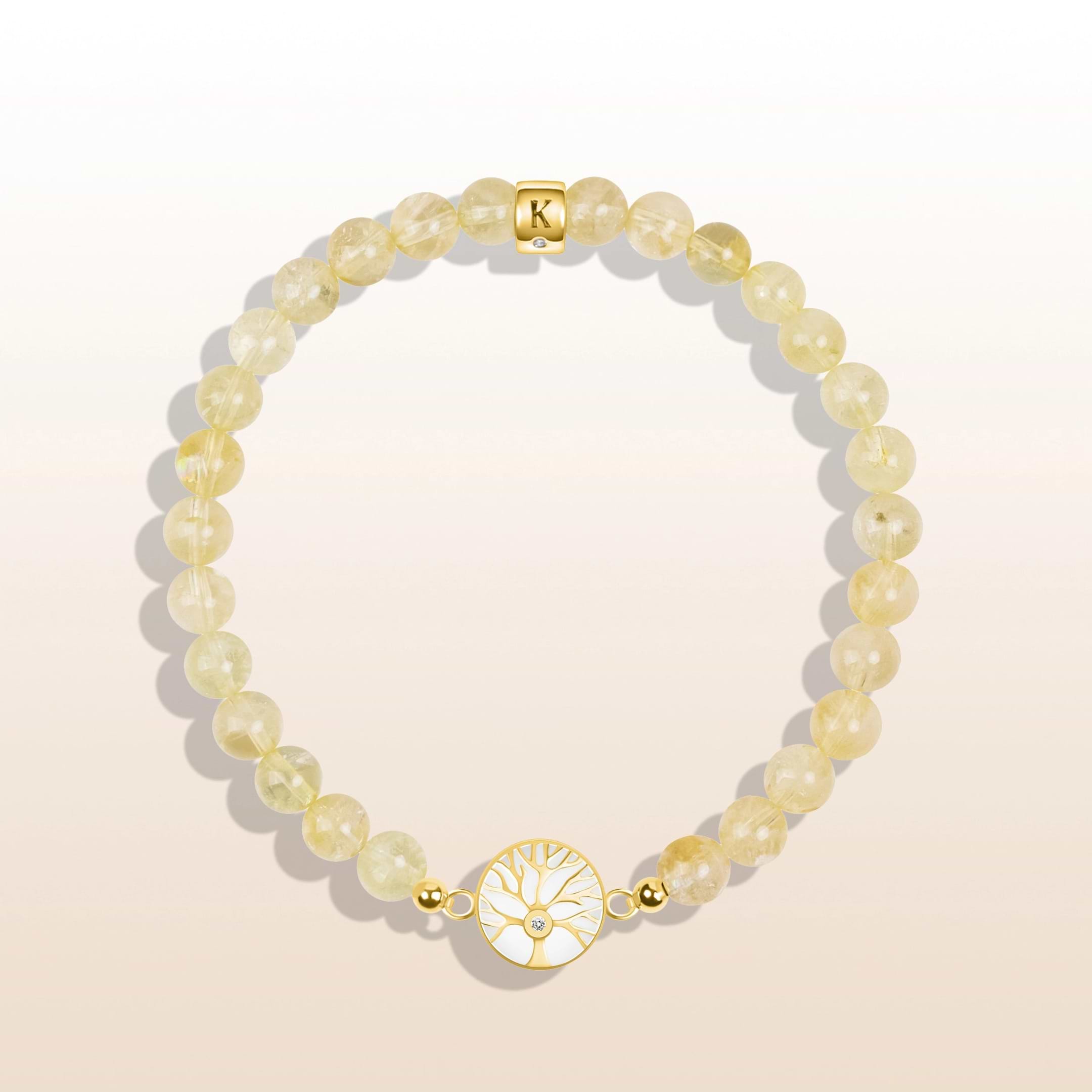 Picture of Vibrant Life - Citrine Diamond Tree of Life Charm Bracelet