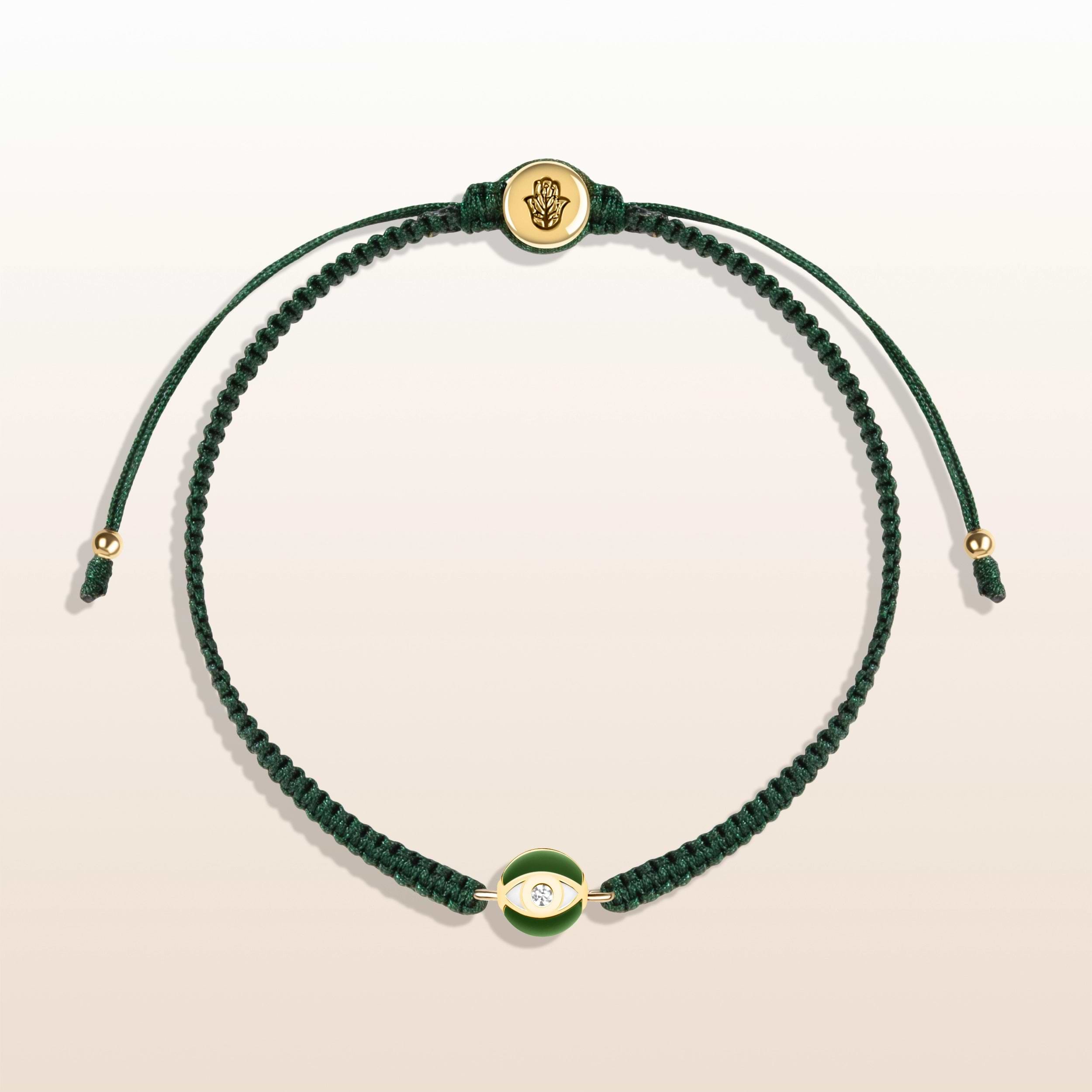Picture of Vivid Light - Green String Evil Eye Charm Bracelet
