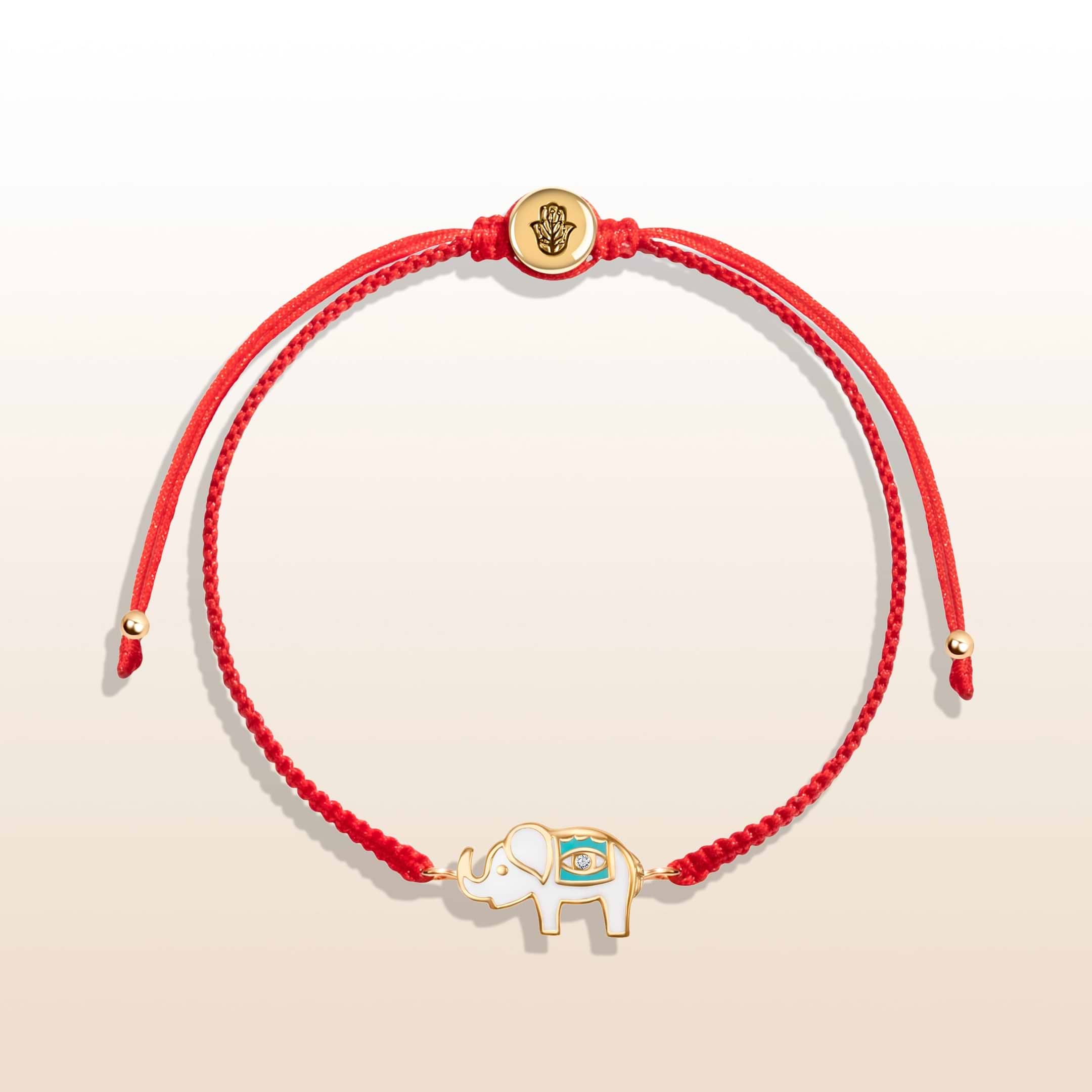 Spiritual Strength - Red String Elephant Charm Bracelet