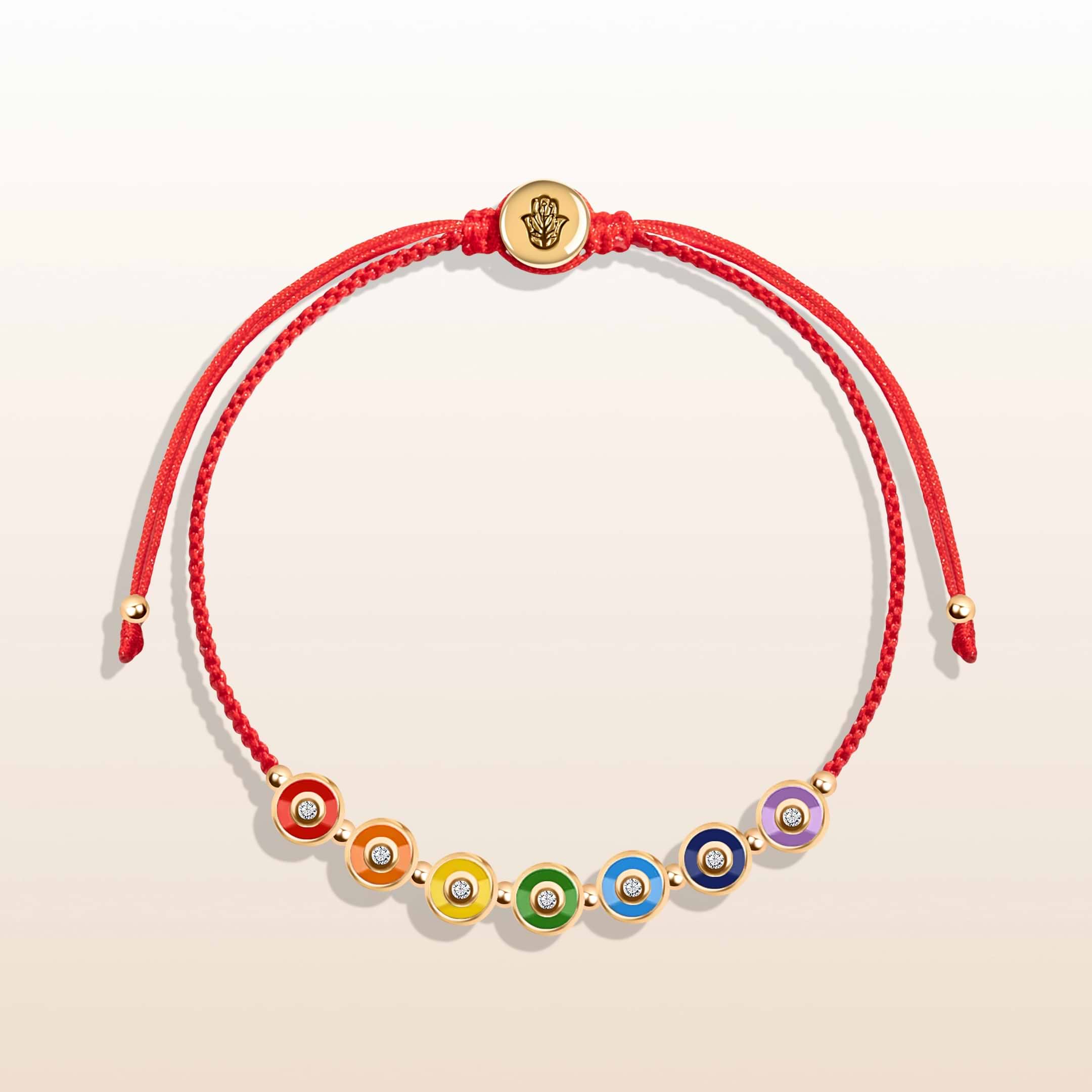 Picture of Joyful Journey - Gold Plated Chakra Red String Bracelet
