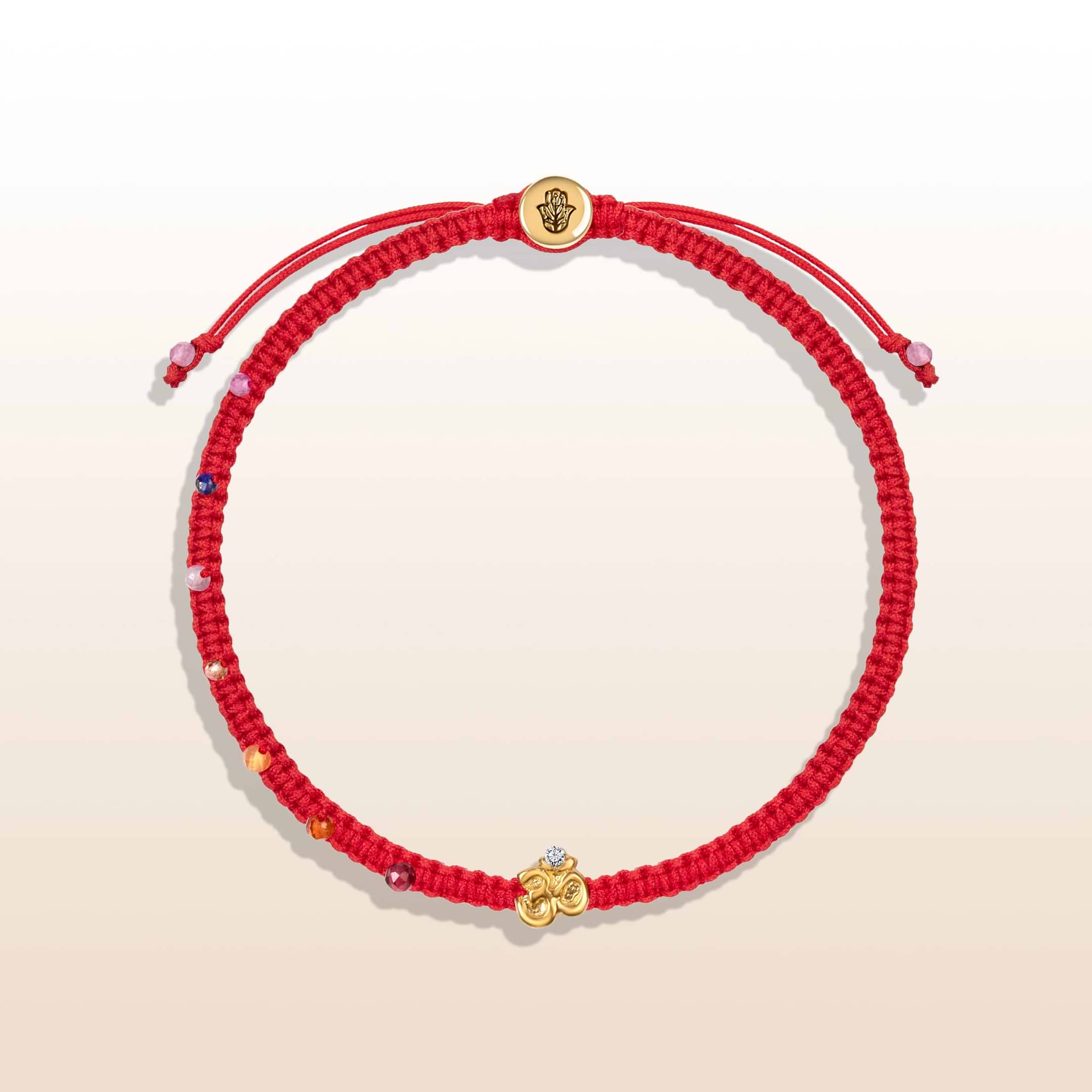 Serene Soul - Chakra Red String OM Charm Bracelet