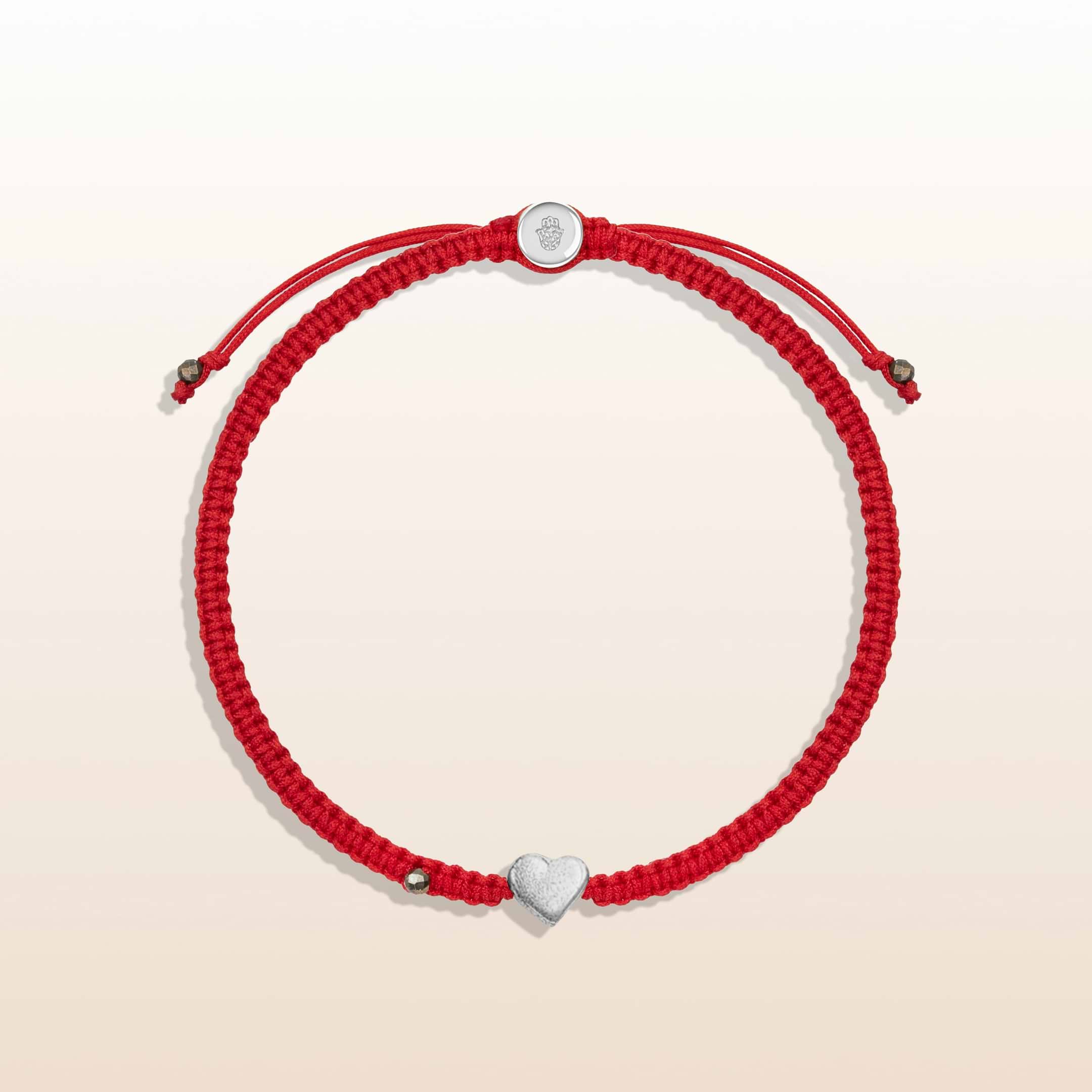 Protected by Love - Red String Heart Charm Bracelet