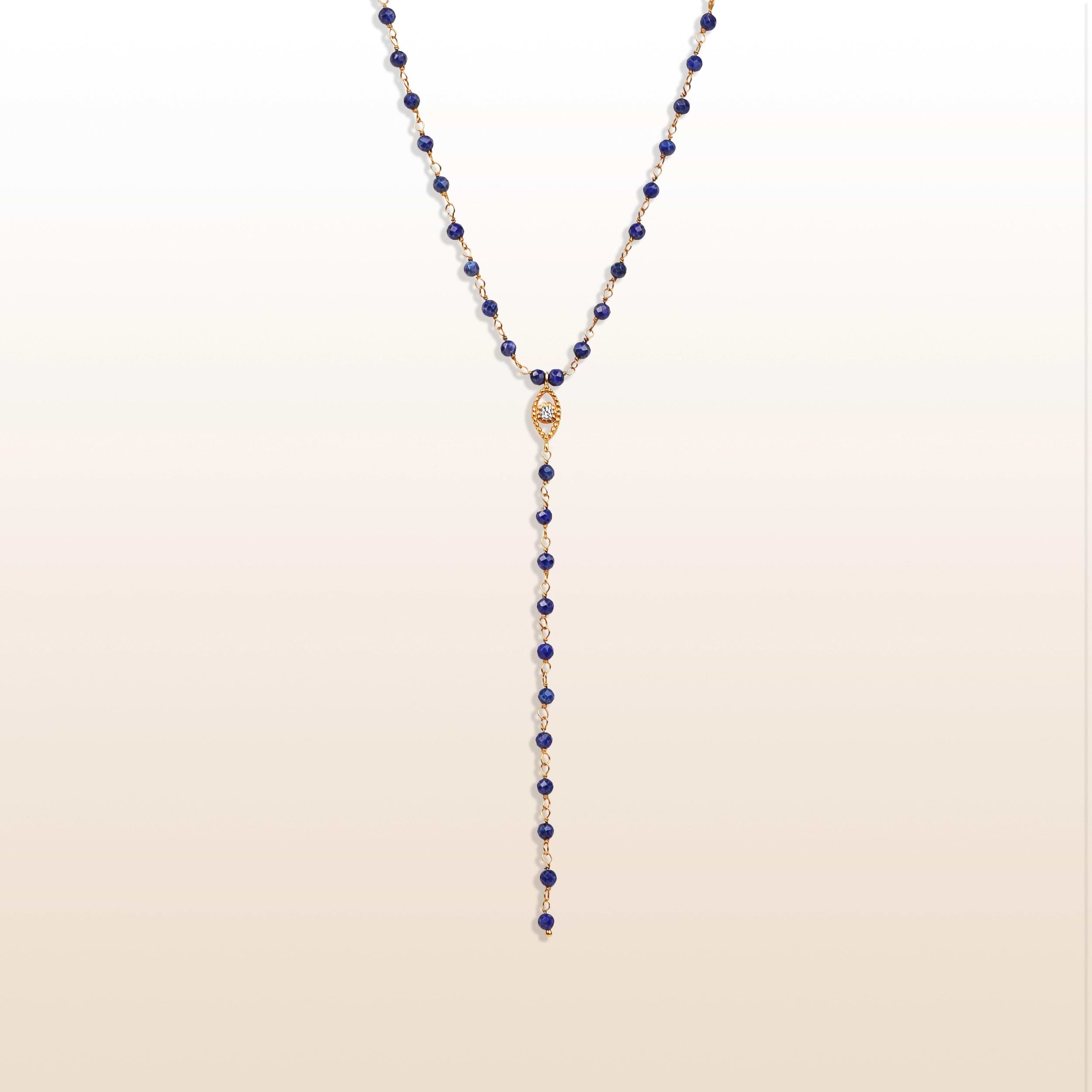 Picture of Whisper of Truth - Evil Eye Lapis Lazuli Rosary Necklace