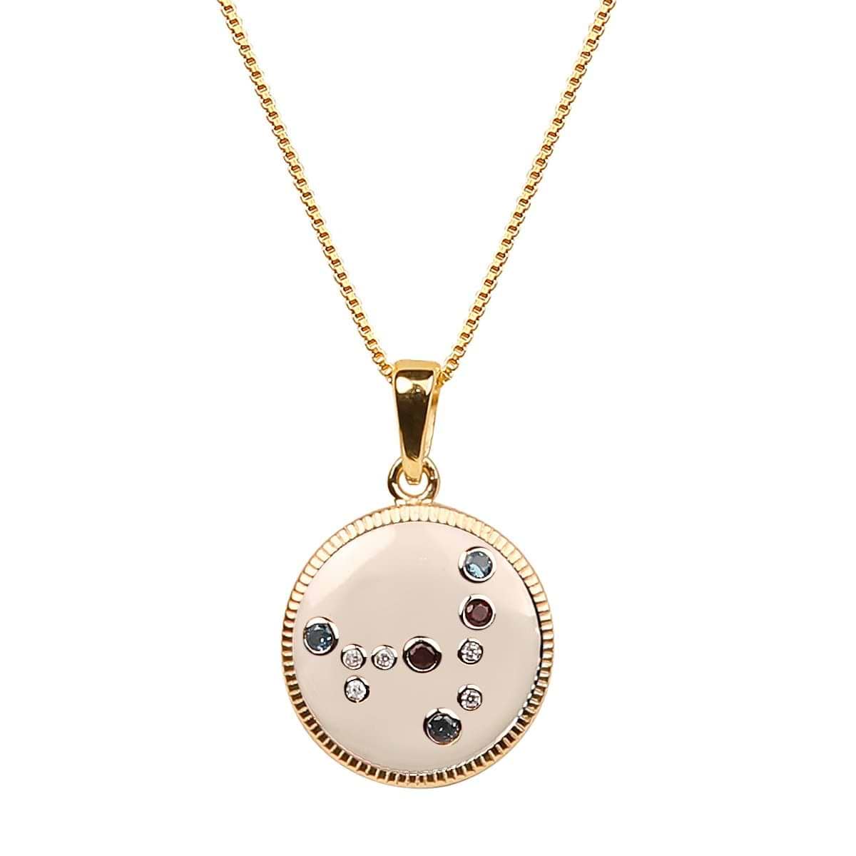 Karma and Luck  Necklace  -  Capricorn Enamel Gemstone Constellation Necklace