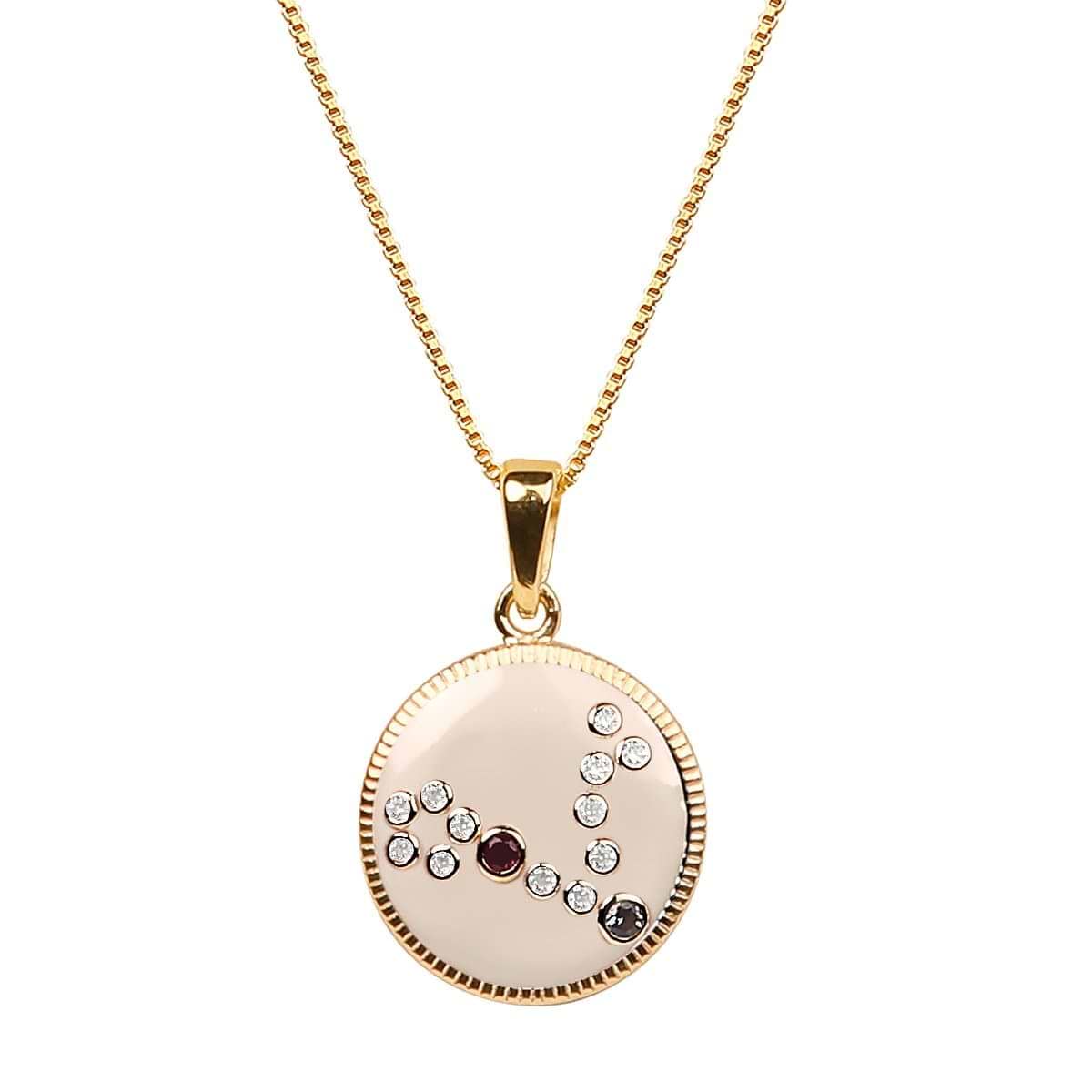 Karma and Luck  Necklace  -  Pisces  Enamel Gemstone Constellation Necklace