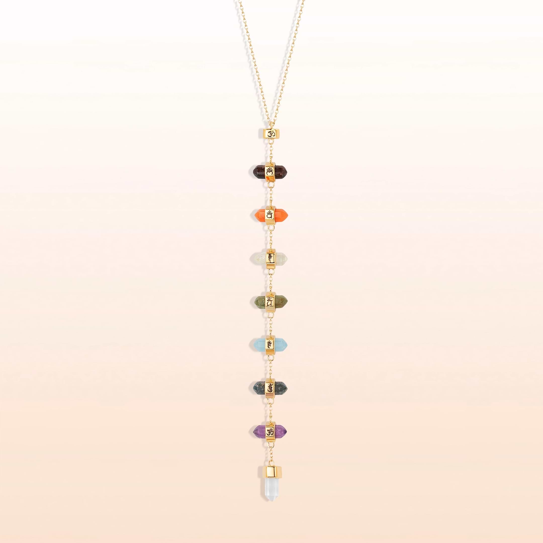 Magical Drops - Multistone Chakra Lariat Necklace