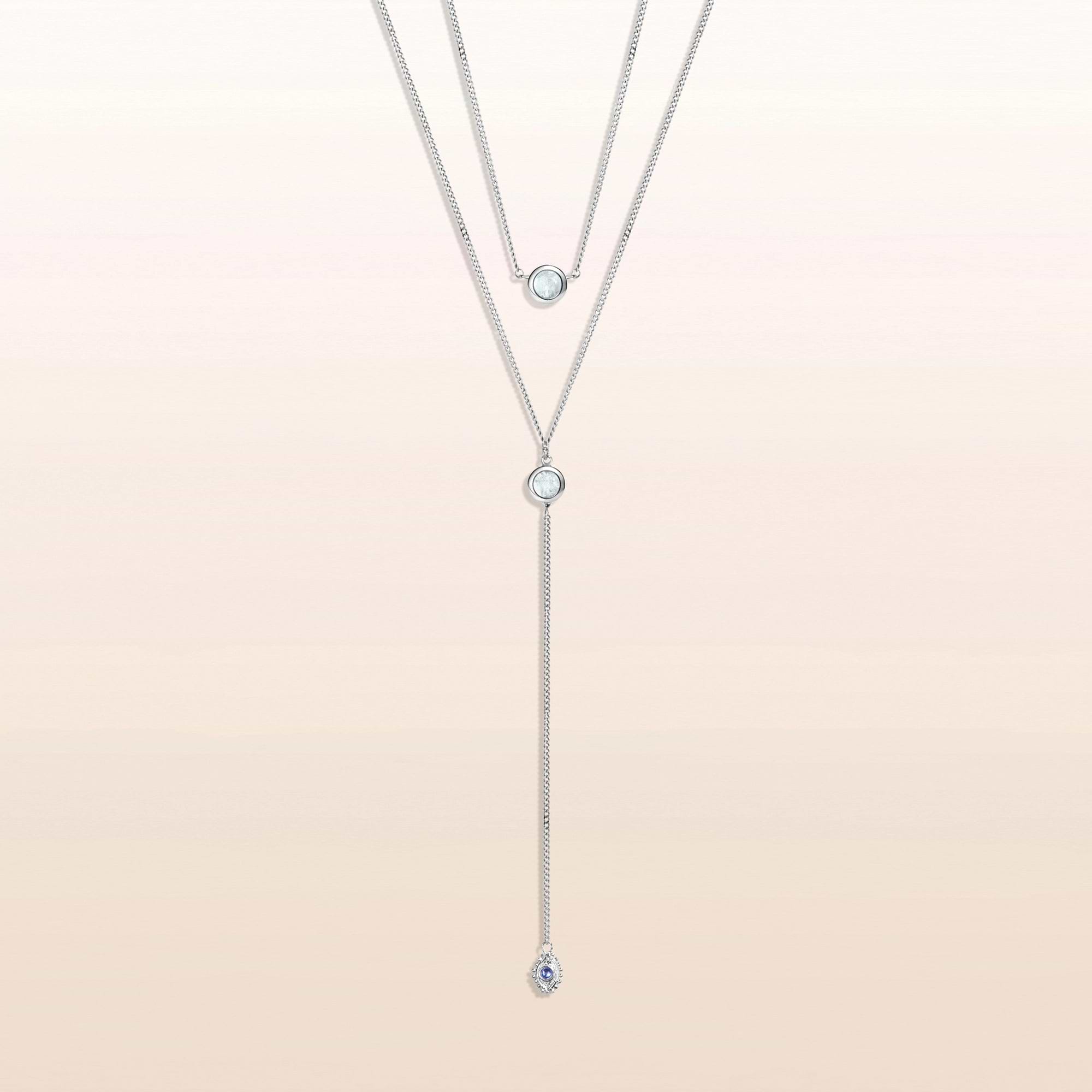 Picture of Universal Wisdom - Double Layer Blue Topaz Necklace