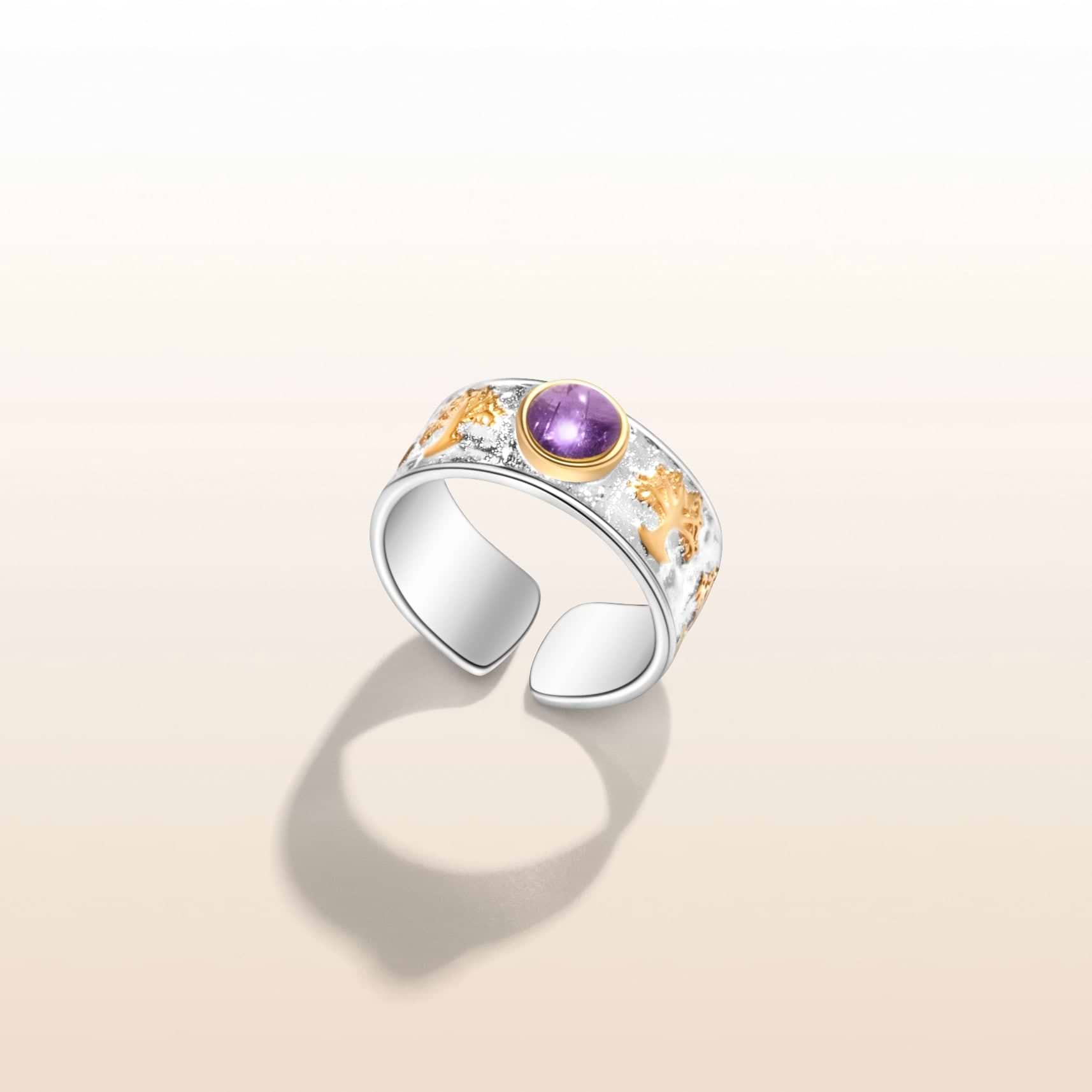 Picture of Soothing Relaxation - Amethyst Tree of Life Ring