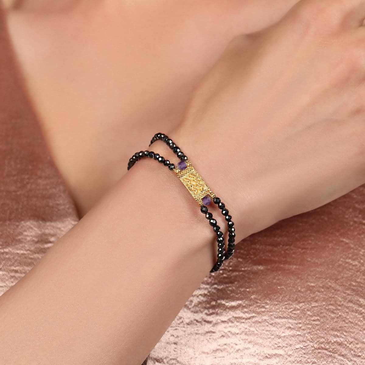 Karma and Luck  Bracelet  -  Unconventional Wisdom - Aquarius Hematite Amethyst Bracelet