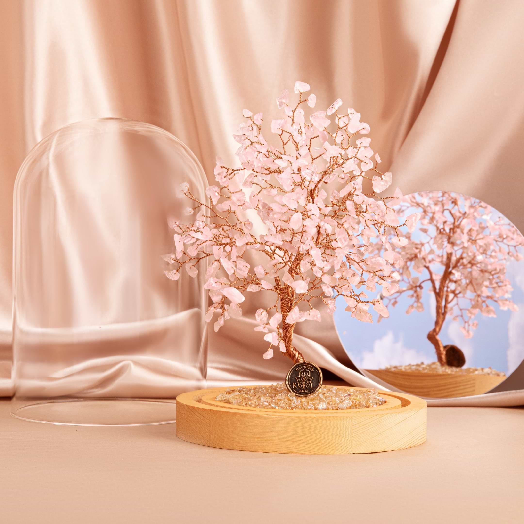 Karma and Luck  Tree of life  -  Compassion Rose Quartz Feng Shui Tree