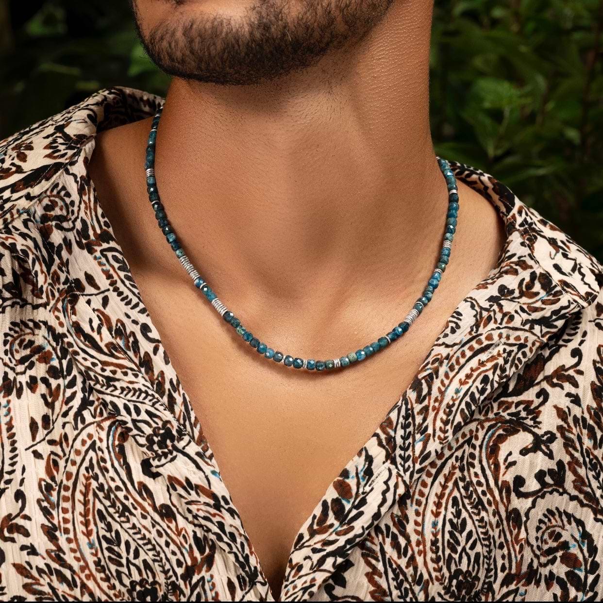 Karma and Luck  Necklaces - Mens  -  Endless Luck - Apatite Heishi Choker Necklace