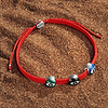 Karma and Luck  Bracelets - Red Mens  -  Triple Evil Eye Redstring Bracelet