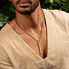 Karma and Luck  Necklaces - Mens  -  Protected & Grounded - Cobra Hieroglyphics Bar Pendant Necklace