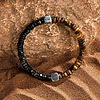 Karma and Luck  Bracelets - Mens  -  Balanced Healing- Onyx and Tiger Eye Evil Eye Bracelet