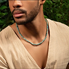 Karma and Luck  Necklaces - Mens  -  Tranquil Contemplation - Turquoise Heishi Choker Necklace