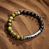 Karma and Luck  Bracelets - Mens  -  Spiritual Mentor- Olive Jade Onyx Tube Bracelet