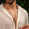Karma and Luck  Necklaces - Mens  -  Higher Power - Snakehead Mantra Pendant Necklace