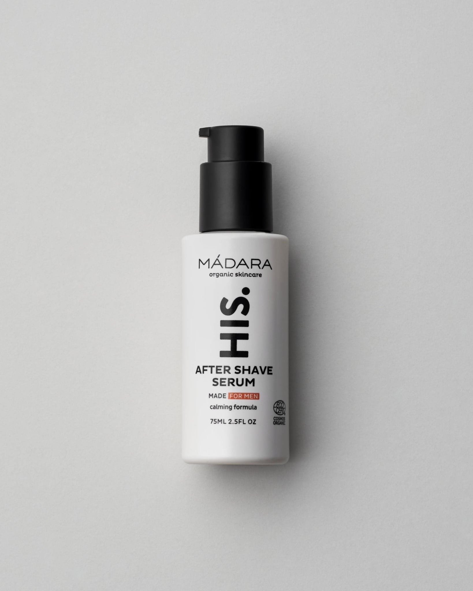 MÁDARA Organic Skincare after shave serum for men madara A5002 serum product photo on plain background.