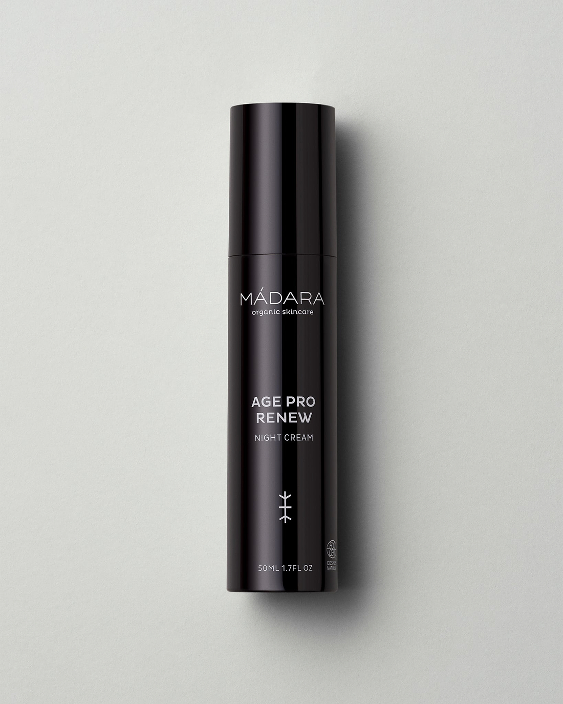 MÁDARA Organic Skincare age pro night cream A3335 face cream product photo on plain background.