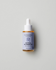 MÁDARA Organic Skincare bakuchiol oil A3366 face oil product photo on plain background.