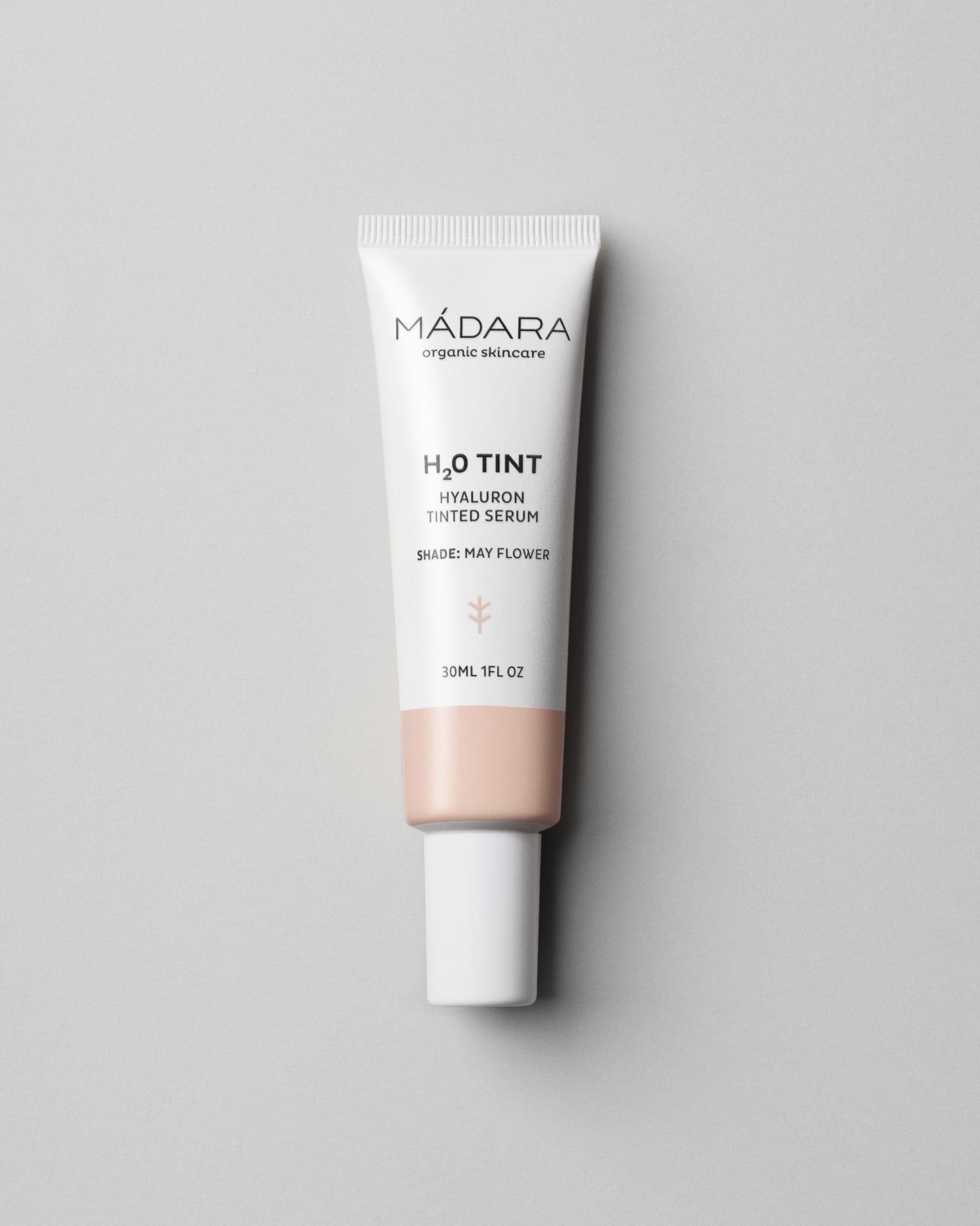 MÁDARA Organic Skincare hyaluron tinted serum may flower A3511 serum product photo on plain background.
