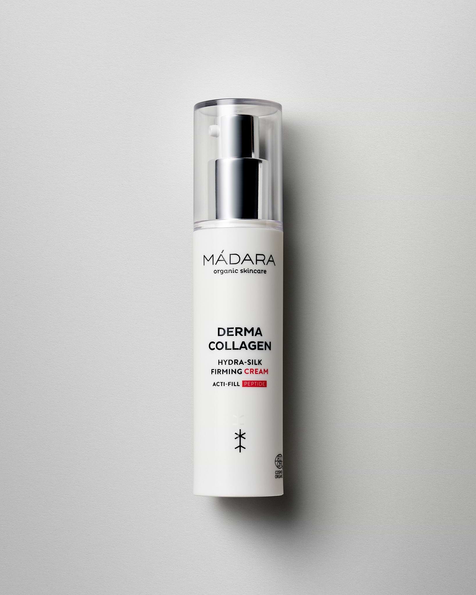 MÁDARA Organic Skincare hydra silk firming cream madara cosmetics A3051 face cream product photo on plain background.