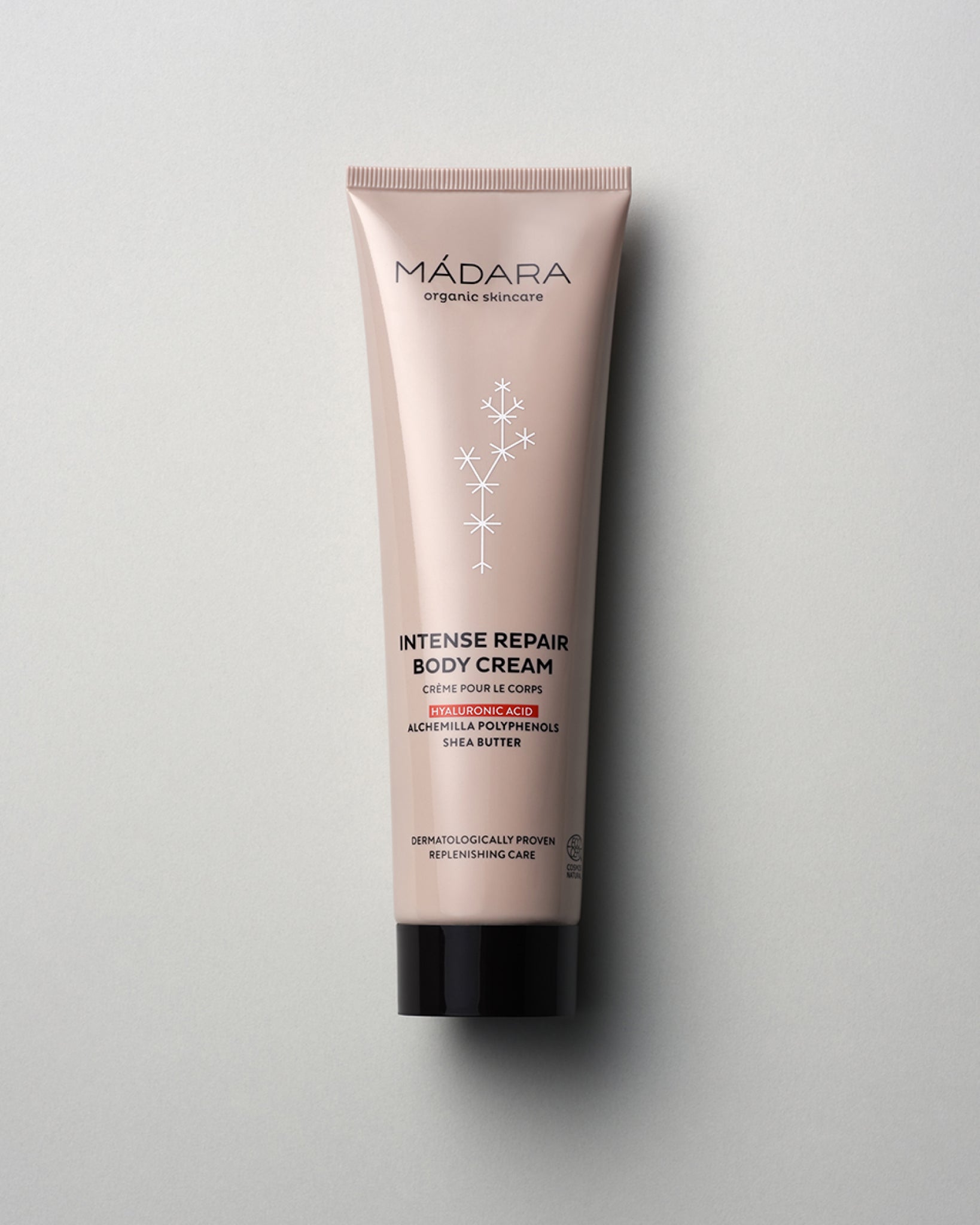 MÁDARA Organic Skincare intense repair body cream A1115 face cream product photo on plain background.