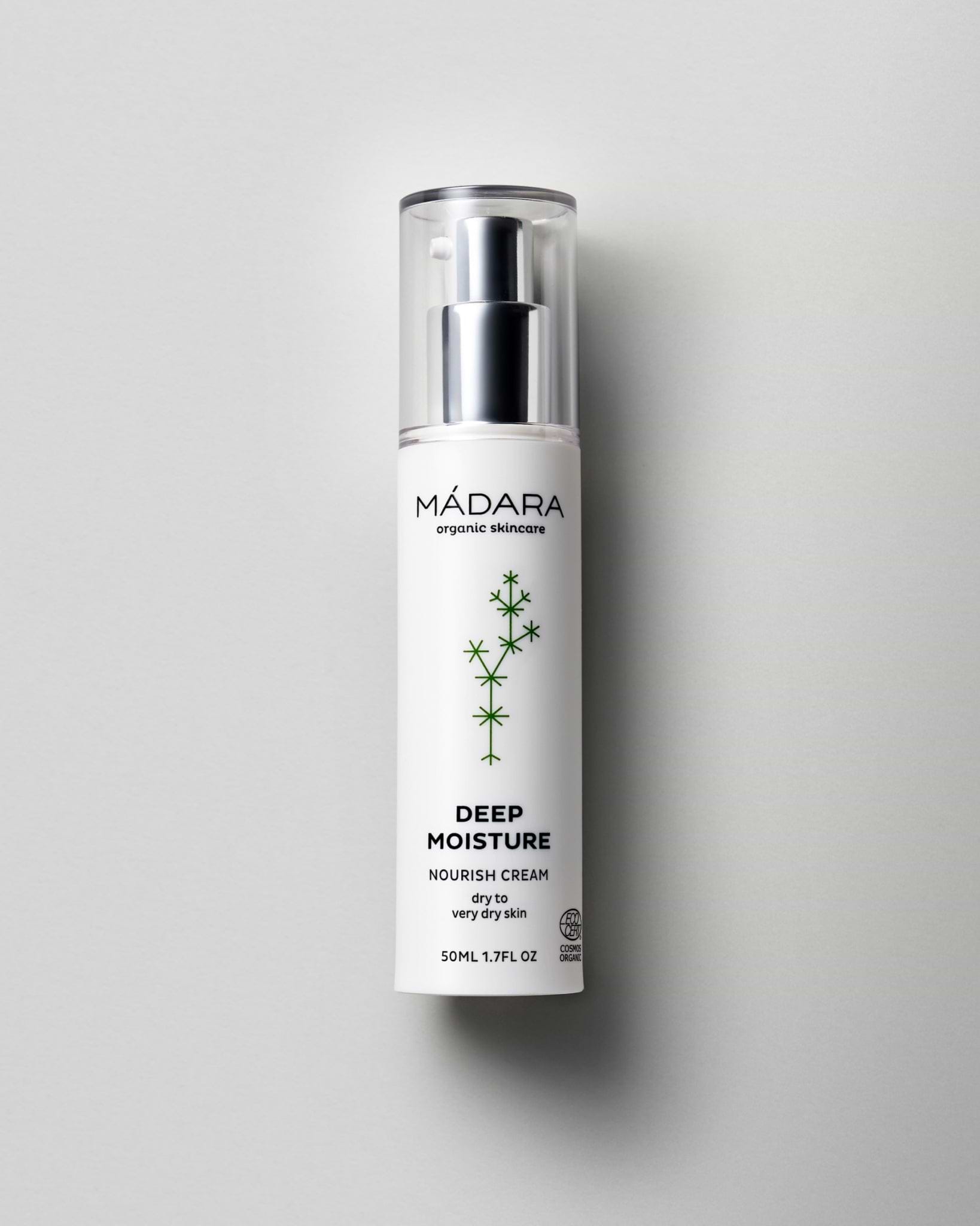 MÁDARA Organic Skincare deep moisture cream A2221 face cream product photo on plain background.