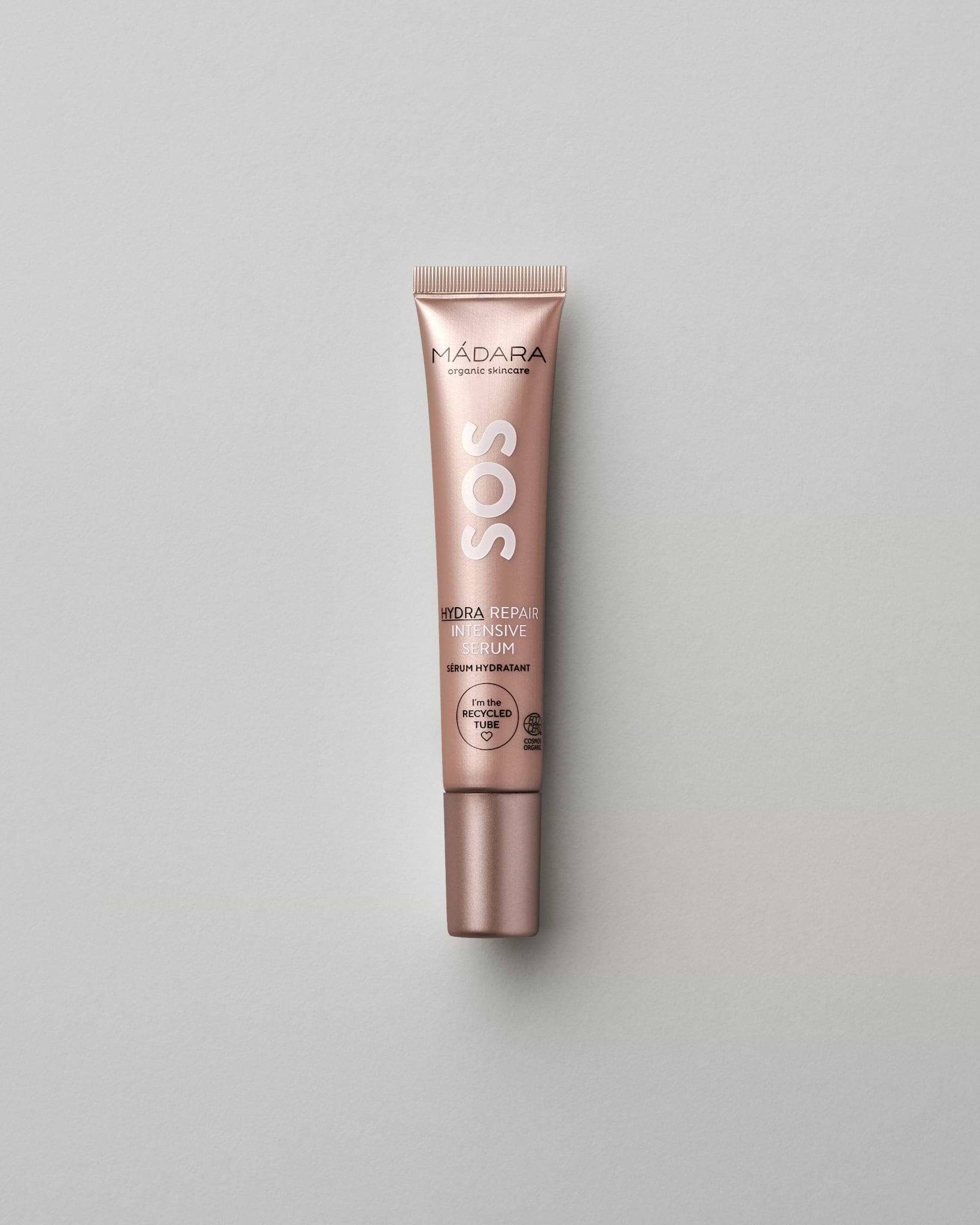 MÁDARA Organic Skincare sos hydra repair intensive serum travel size SM3021 15 serum product photo on plain background.