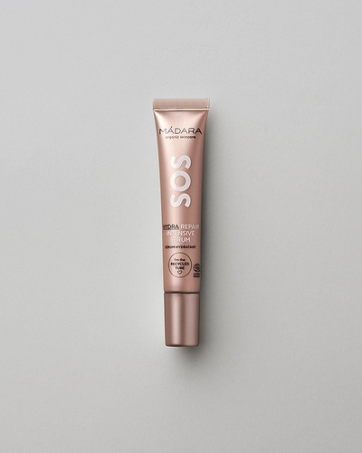 MÁDARA Organic Skincare sos hydra repair intensive serum travel size SM3021 15 serum product photo on plain background.