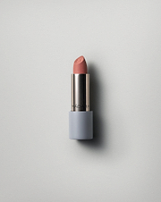 MÁDARA Organic Skincare matte cream lipstick dark nude A6305 face cream product photo on plain background.