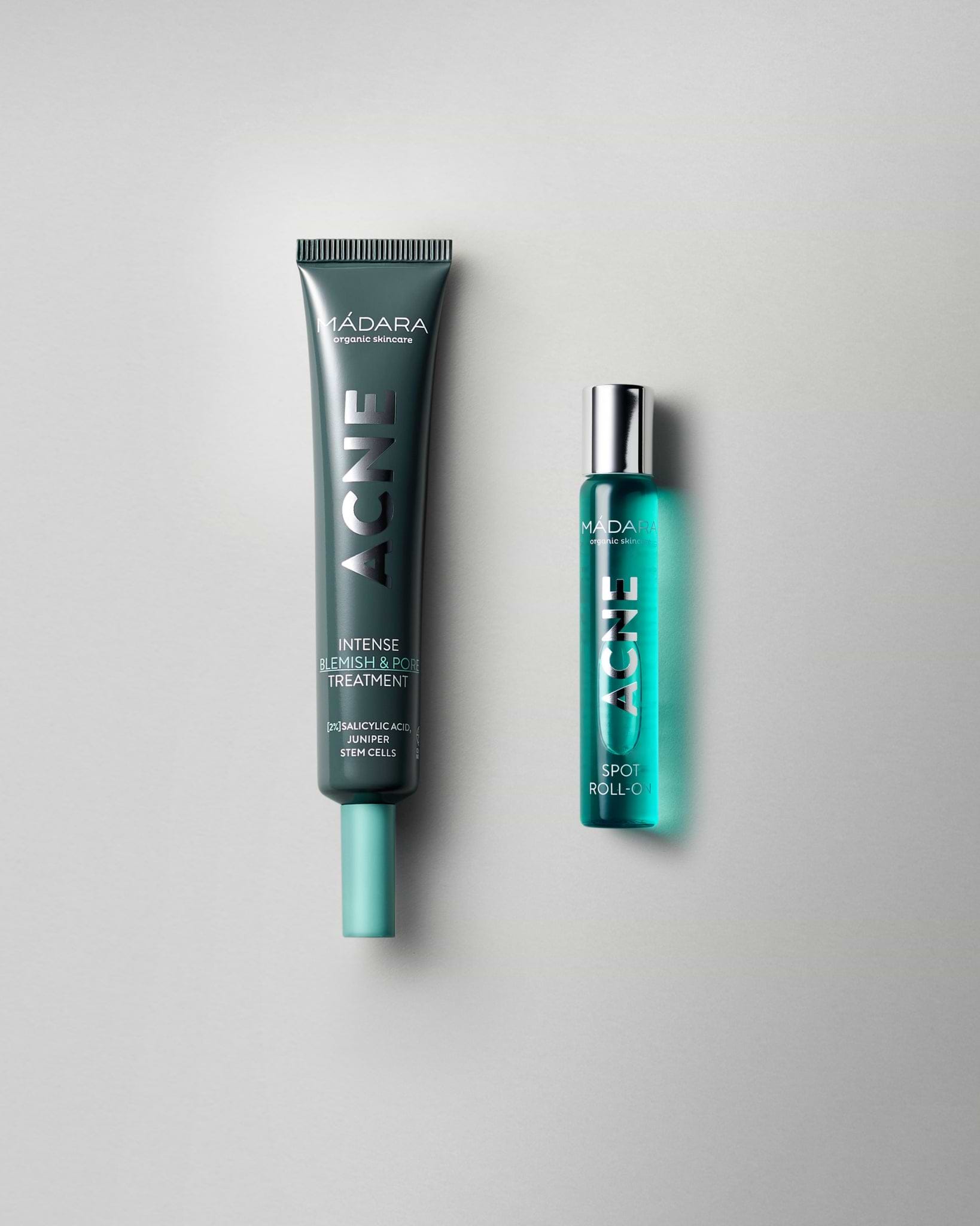 MÁDARA Organic Skincare skincare duo for blemish prone skin N0025 product photo on plain background.