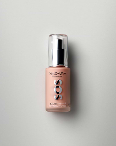 MÁDARA Organic Skincare sos hydra repair intensive serum A3021 serum product photo on plain background.