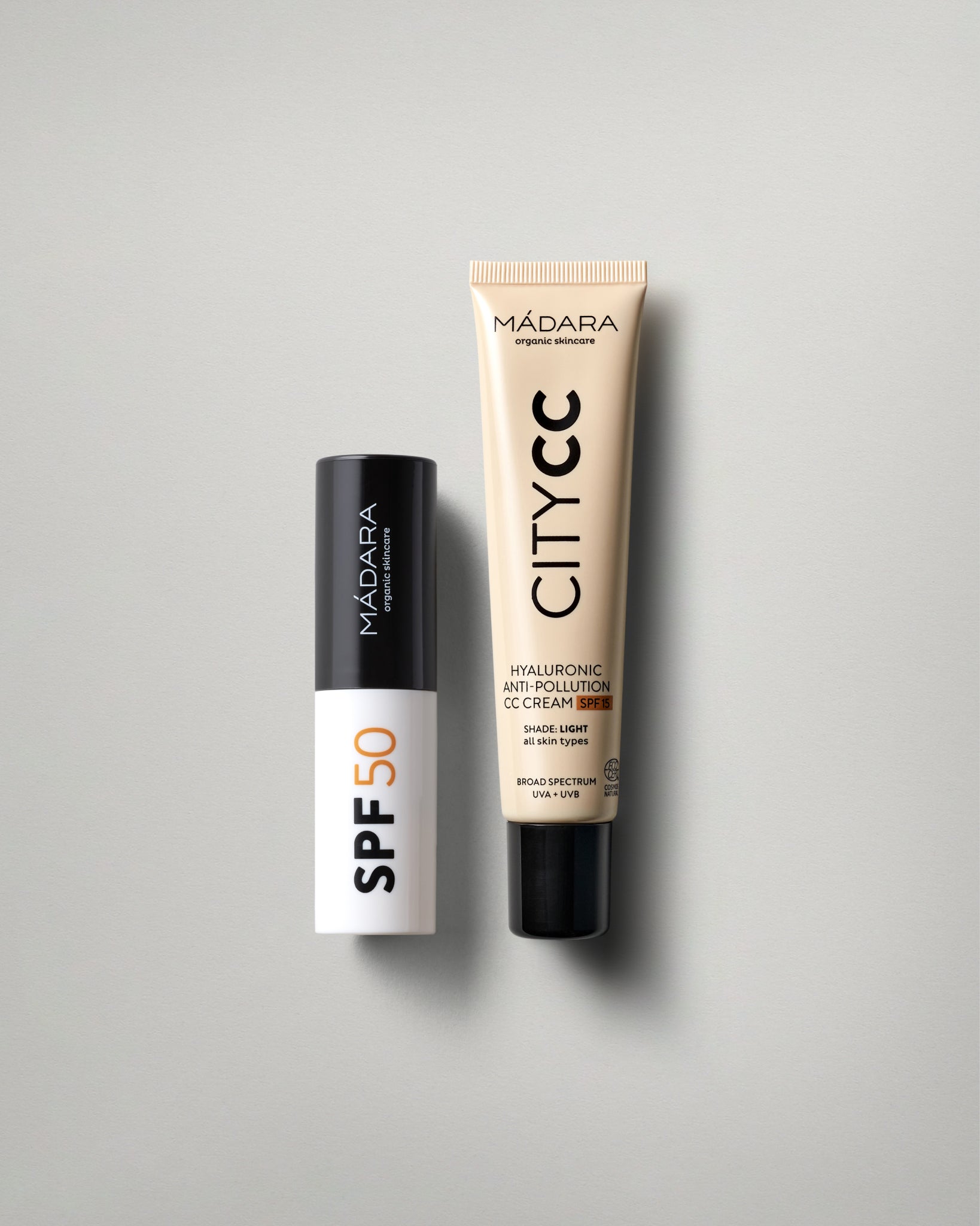 MADARA Hyaluronic anti pollution CC cream light and SPF50 stick 