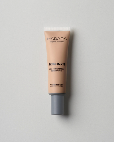 MÁDARA Organic Skincare skinonym foundation sand A6085 foundation product photo on plain background.