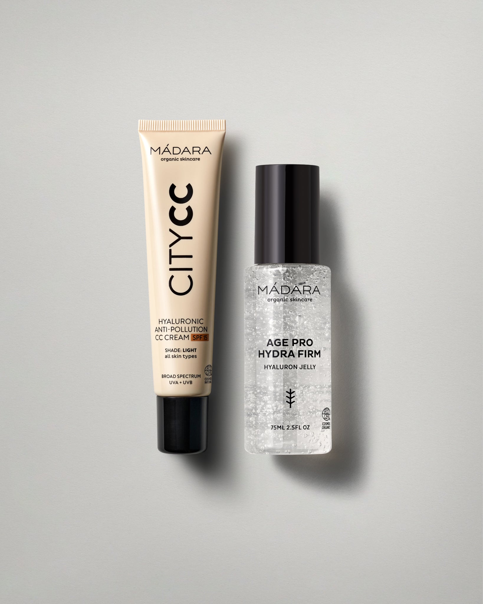 Madara Hyaluronic Anti Pollution CC Cream Light and Age Pro Hyaluron Jelly