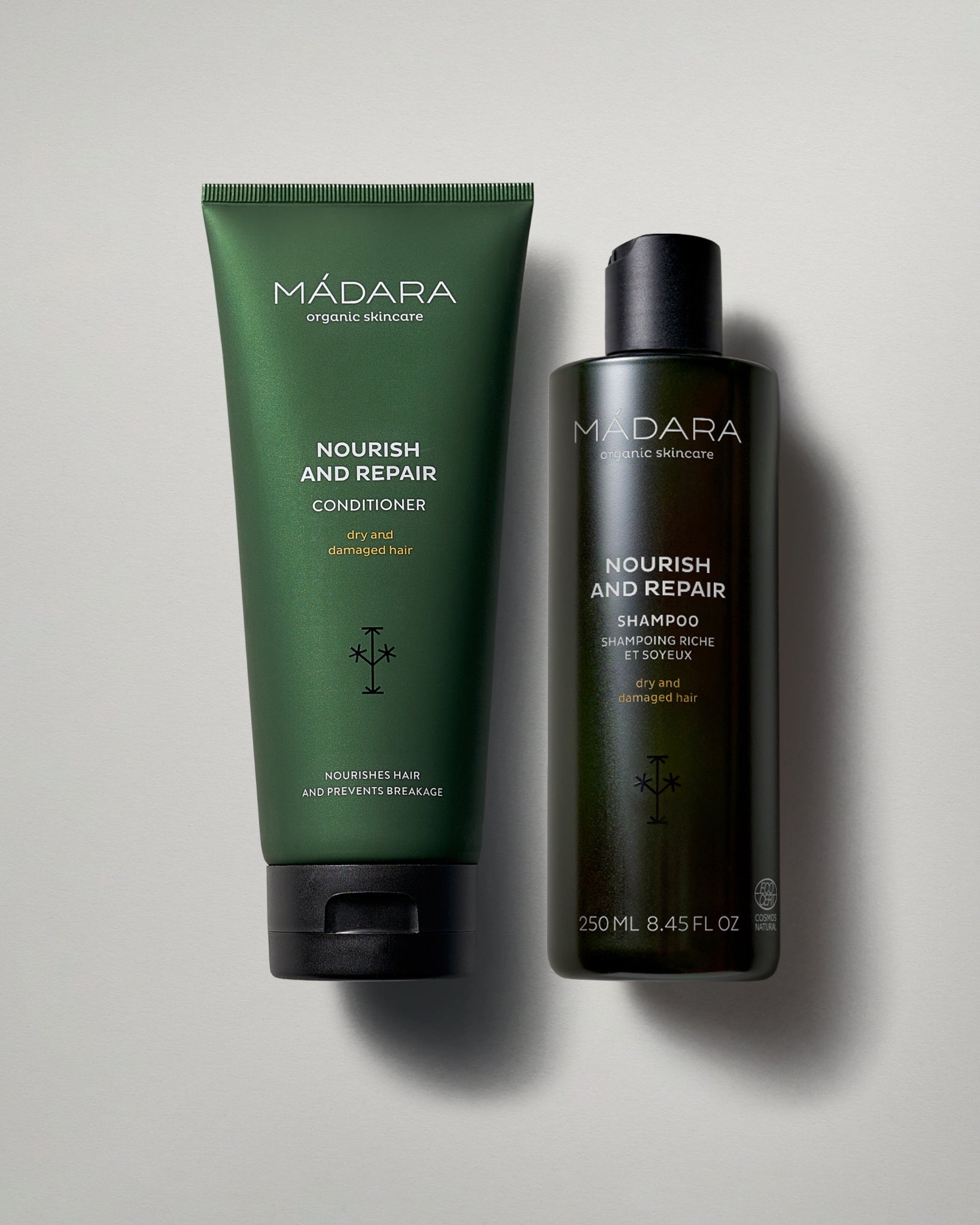 Mádara Nourish and Repair shampoo and conditioner set