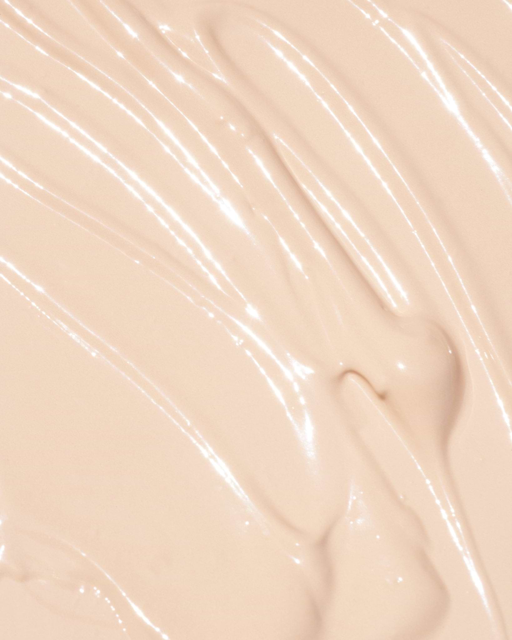 Texture close-up of MÁDARA Organic Skincare the concealer vanilla A6100 concealer �swatch demonstrates consistency and finish.